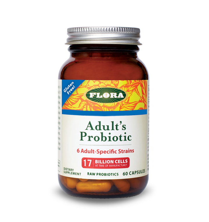 gluten-free probiotics for adults with 17 billion cells at time of manufacturing, 60 raw probiotic capsules