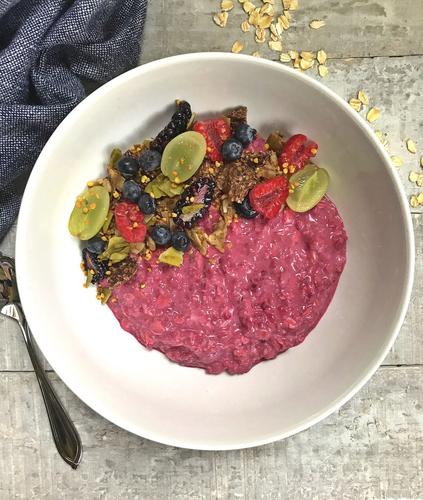 Beet 'N Berry Overnight Cauliflower Oats