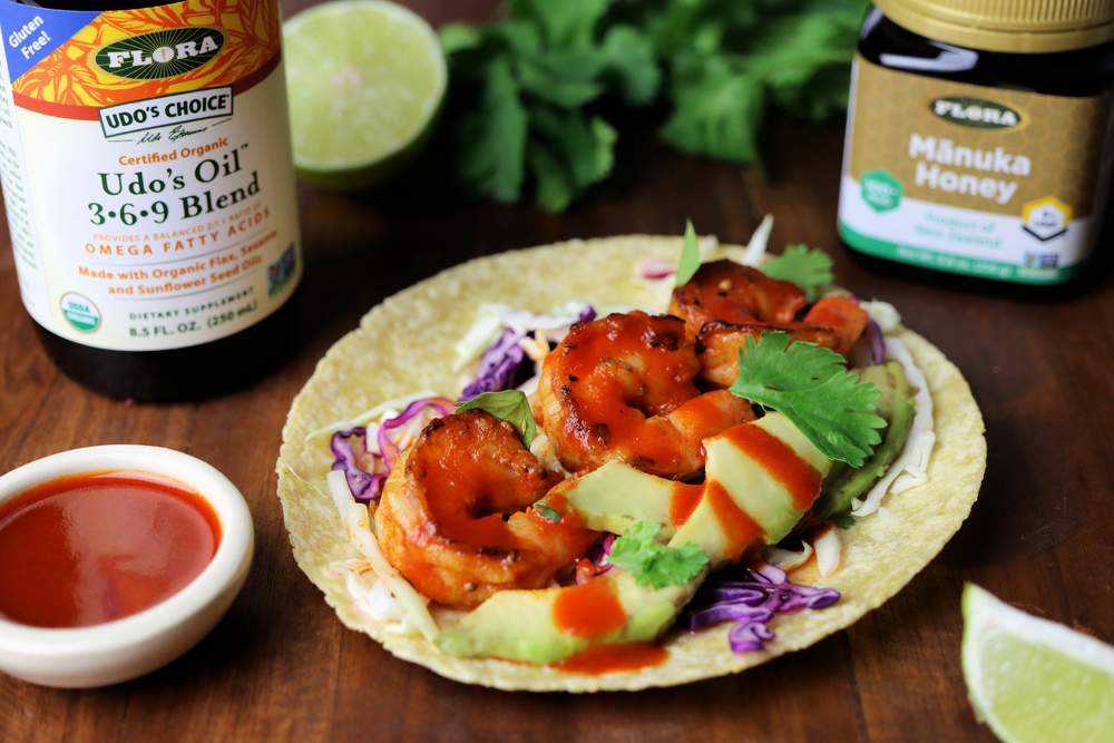 Easy Spicy Honey-Sriracha Shrimp Tacos
