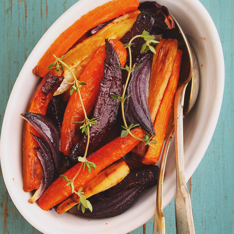 Oven Roasted Vegetables with Curry Dressing