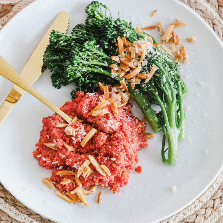 Baked Beet Crystal Quinoa