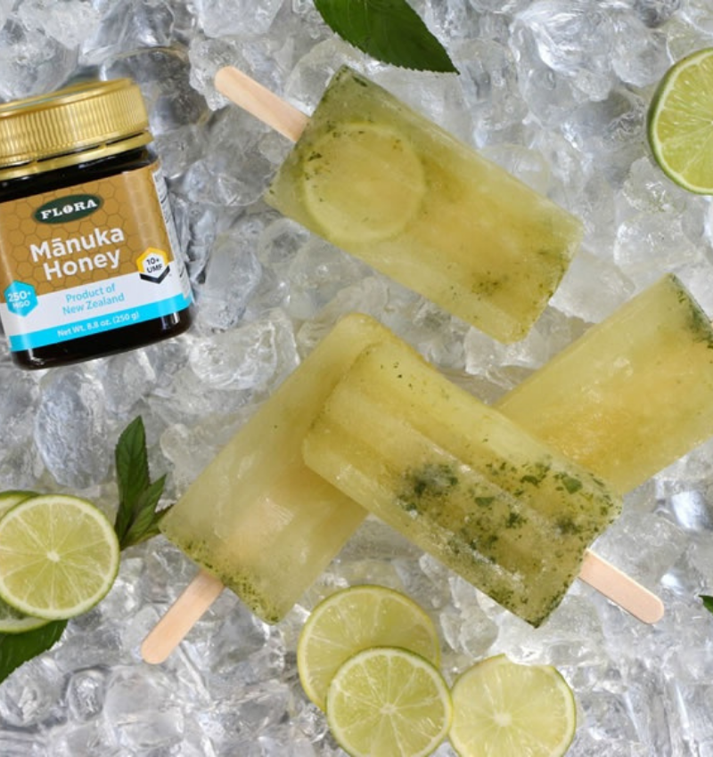 Manuka Honey + Mint + Lime Ice-Pops
