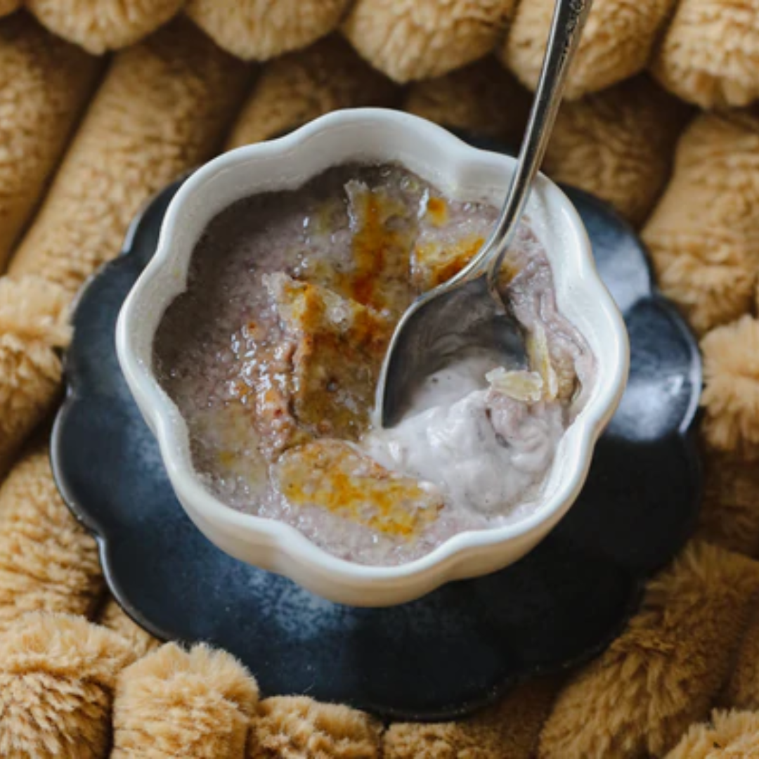 Elderberry and Vanilla Bean Crème Brûlée
