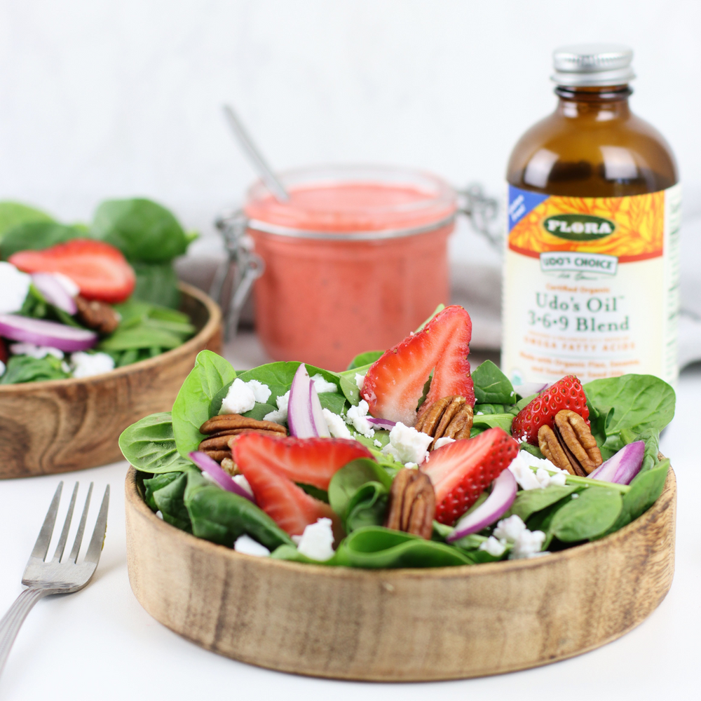 Strawberry Pecan Salad with Strawberry Vinaigrette