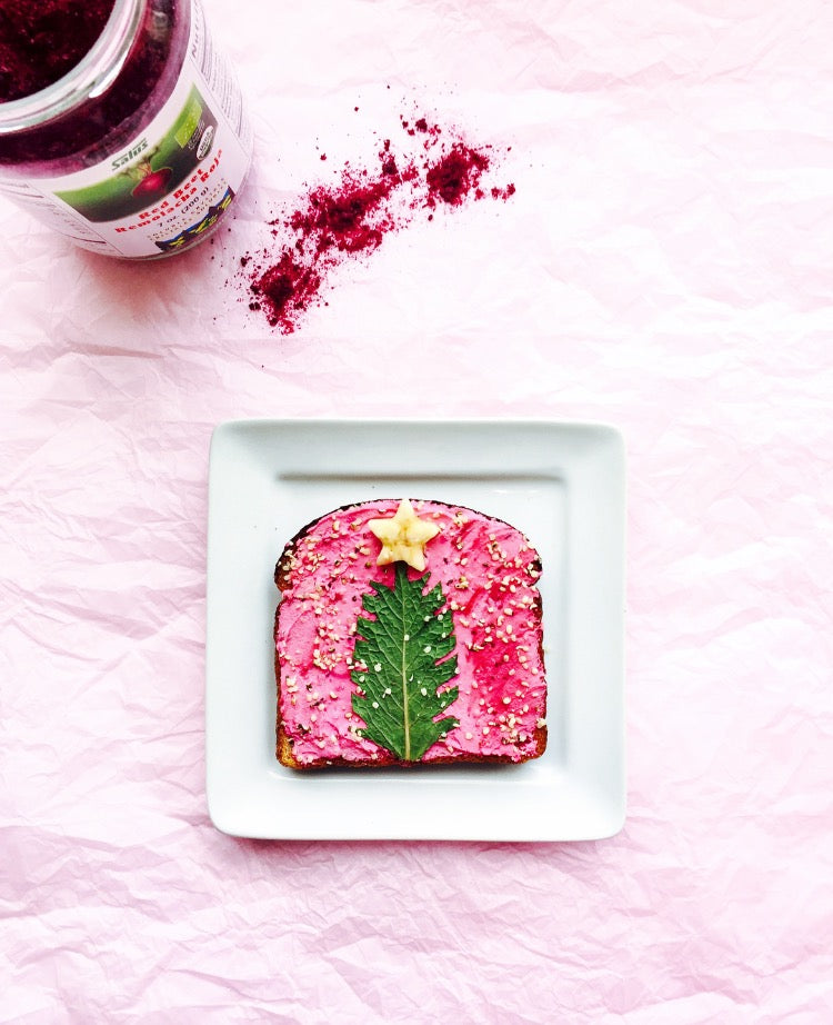 Christmas Tree Mint Toast by Adeline Waugh Using Flora Beet Crystals