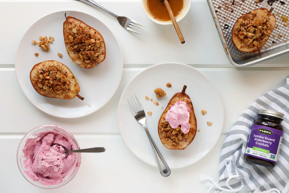 Elderberry Baked Pears
