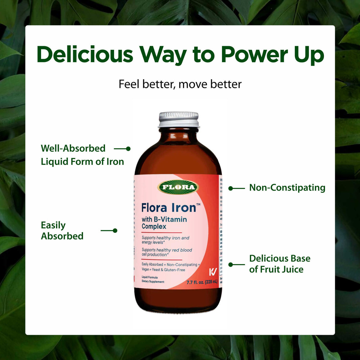 Liquid Iron Supplement for Energy & Wellness | Flora Iron™