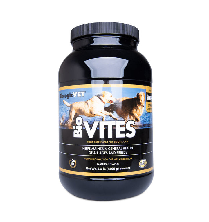 BioVITES vitamin and supplement blend for cats and dogs in 3.5 lb container by BiologicVET