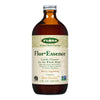 A bottle of Flor’Essence Herbal Cleanse dietary supplement by Flora, with a label that includes the brand name and product name, description as 'Gentle Cleanse for the Whole Body', and various dietary preferences such as organic, gluten-free, kosher, non-GMO, and vegan.