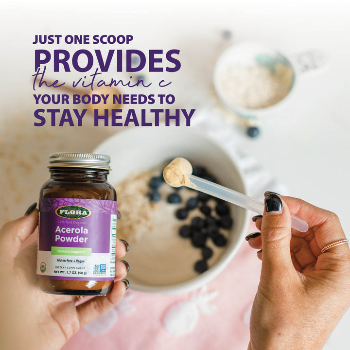Just one scoop of acerola powder provides the vitamin C your body needs to stay healthy