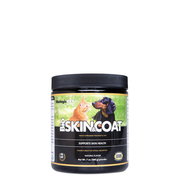 skin and fur supplement for dogs and cats 7 oz powder container by BiologicVET