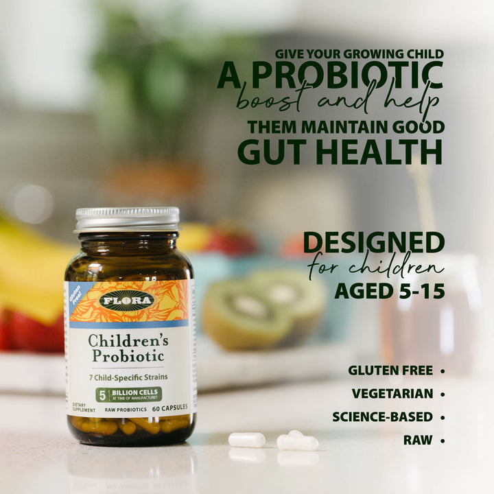 Give your growing child a probiotic boost and help them maintain good gut health, designed for children aged 5 to 15, gluten-free, vegetarian, science-based, raw probiotics