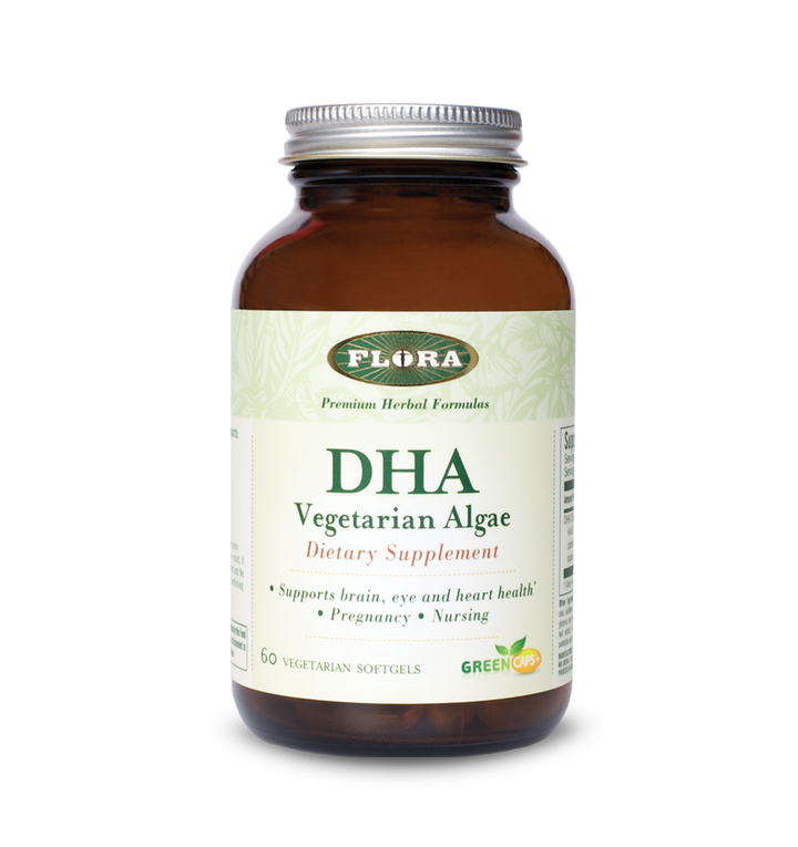 DHA supplement capsules: vegetarian, sustainable source of omega-3 fatty acids, no additives or preservatives, vegan, assists in brain function,