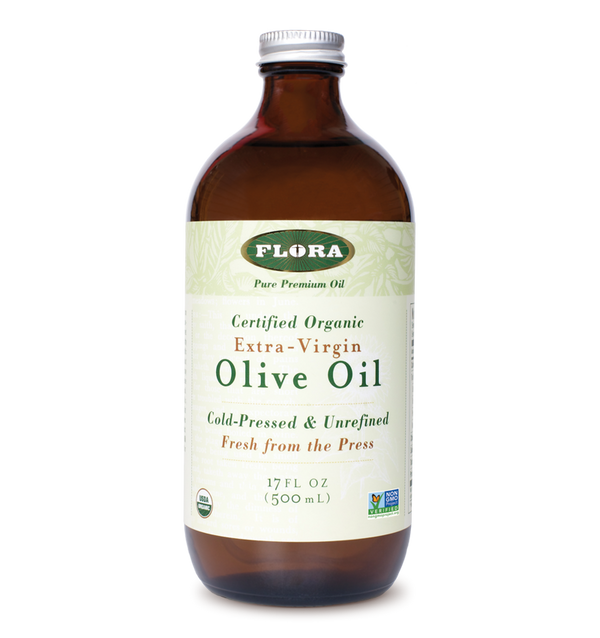 organic extra-virgin olive oil, source of omega 6 and omega 9 fatty acids, cold-pressed, pure, unfiltered and unrefined, kosher, non GMO