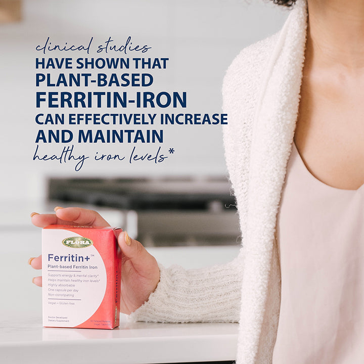 CLinical studies have shown that plant-based ferritin-iron can effectively increase and maintain healthy iron levels* statement not reviewed by FDA